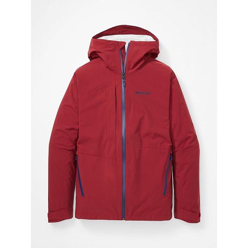 Marmot Rain Jacket Dark Red NZ - EVODry Torreys Jackets Mens NZ3094172